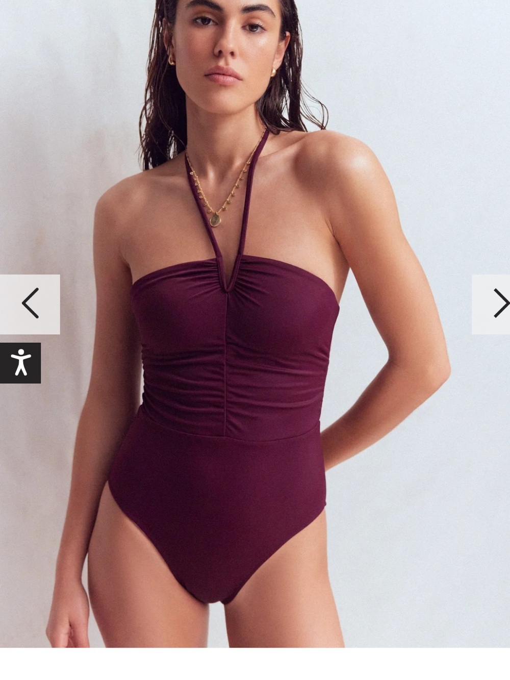 Boden - Gather String Swimsuit- Chocberry - size 6 - BRAND NEW